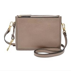 Fossil Leather & Suede Crossbody Bag